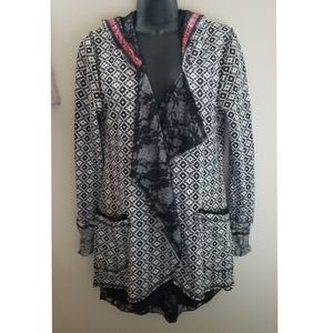 Scrapbook Originals Black White Open Front Jacket